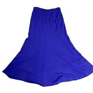 Vintage Andrea Jovine Wool Knit Maxi Skirt S Blue Unlined Zip Trumpet Stretch